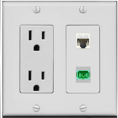 CAT5E SC-APC-SX Wall Plate [Gray]