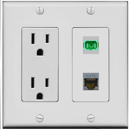 CAT6-SHIELDED SC-APC-SX Wall Plate [Gray]