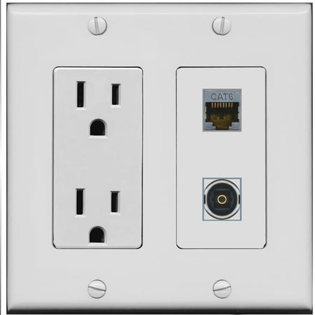 CAT6-SHIELDED TOSLINK Wall Plate [Gray]