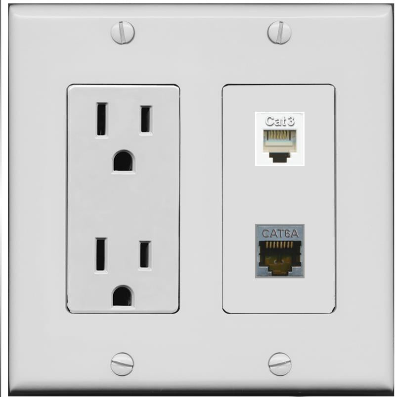 CAT6A PHONE Wall Plate [Gray]