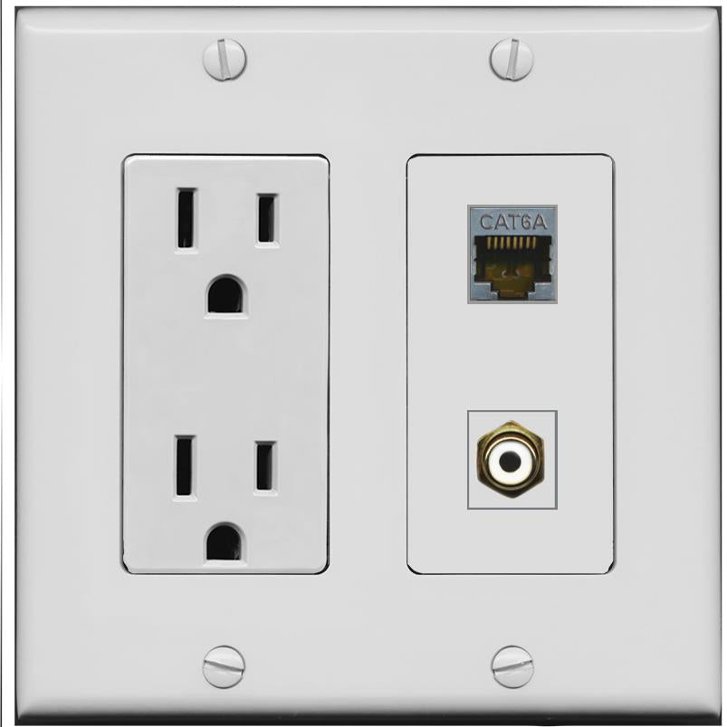 CAT6A RCA-WHITE Wall Plate [Gray]