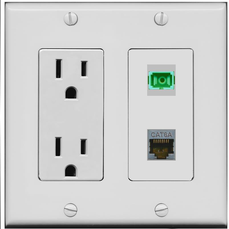 CAT6A SC-APC-SX Wall Plate [Gray]