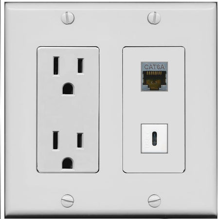 CAT6A USBC Wall Plate [Gray]