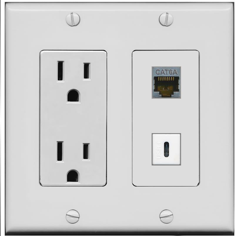 CAT6A USBC Wall Plate [Gray]