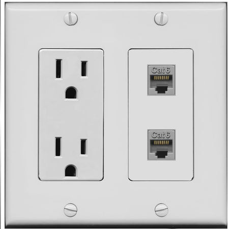 2 CAT6 Wall Plate [Gray]