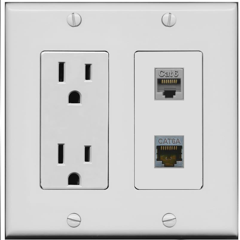 CAT6 CAT6A Wall Plate [Gray]