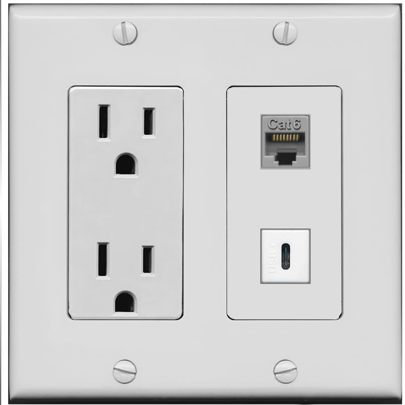 CAT6 USBC Wall Plate [Gray]