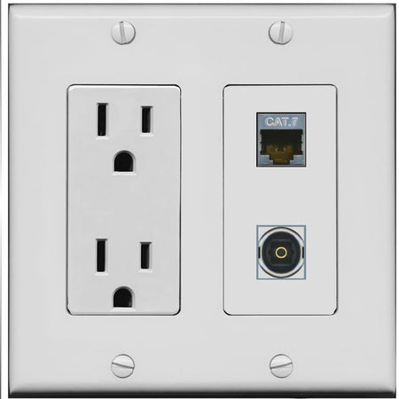CAT7 TOSLINK Wall Plate [Gray]