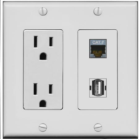 CAT7 USB2 Wall Plate [Gray]