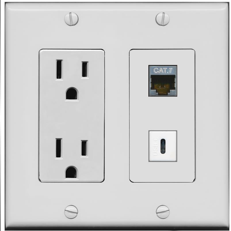 CAT7 USBC Wall Plate [Gray]