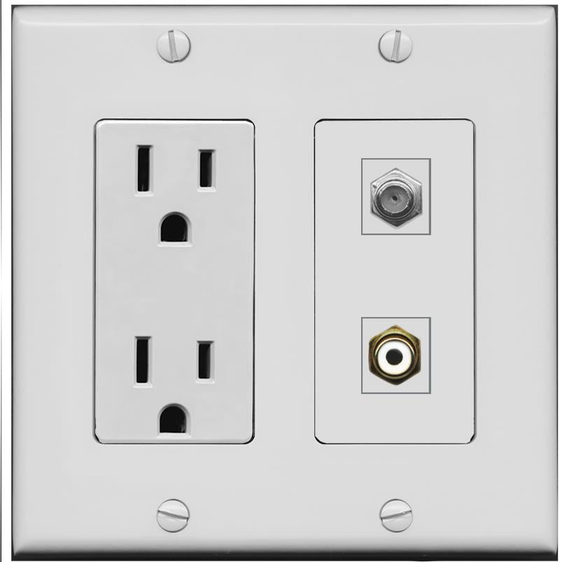 COAX RCA-WHITE Wall Plate [Gray]