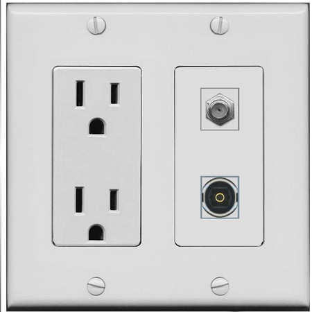 COAX TOSLINK Wall Plate [Gray]