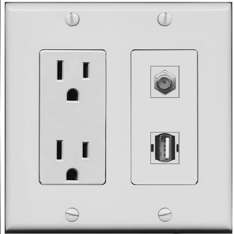 COAX USB2 Wall Plate [Gray]