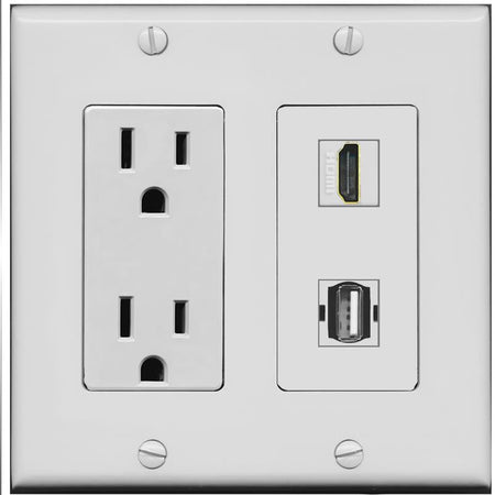 HDMI USB2 Wall Plate [Gray]