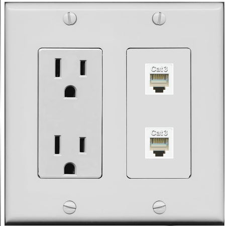 2 PHONE Wall Plate [Gray]