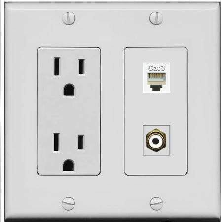 PHONE RCA-WHITE Wall Plate [Gray]