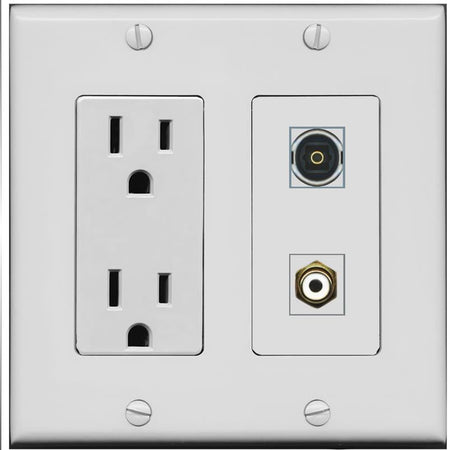 RCA-WHITE TOSLINK Wall Plate [Gray]