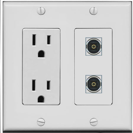 2 TOSLINK Wall Plate [Gray]
