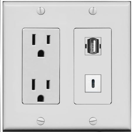 USB2 USBC Wall Plate [Gray]