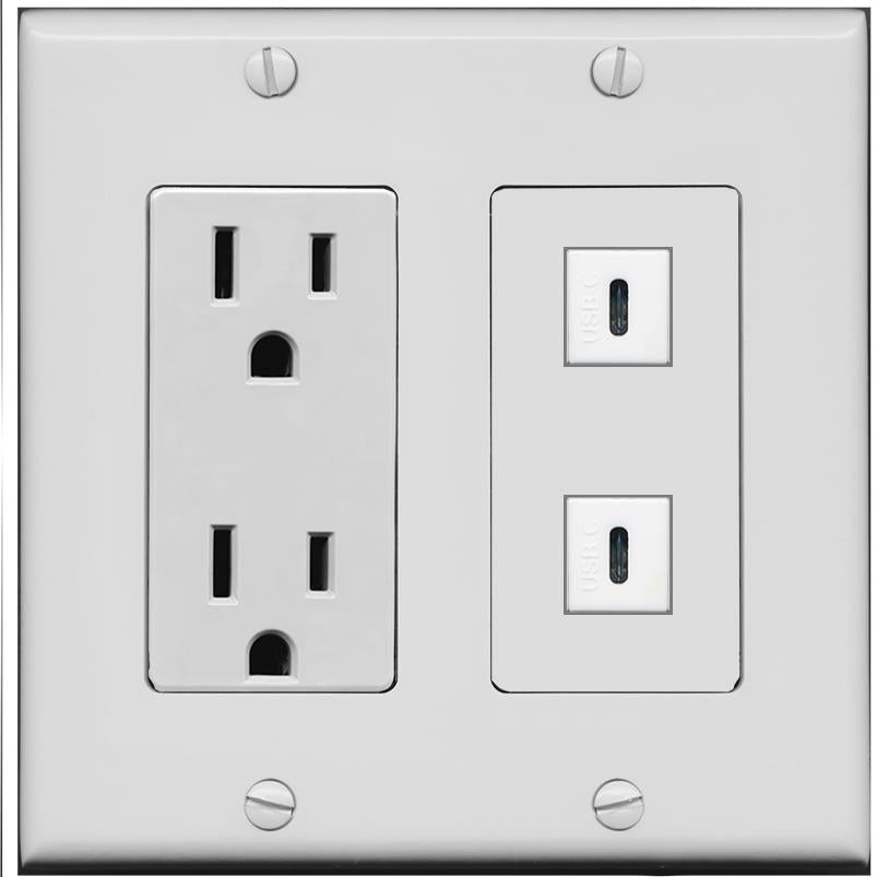 2 USBC Wall Plate [Gray]