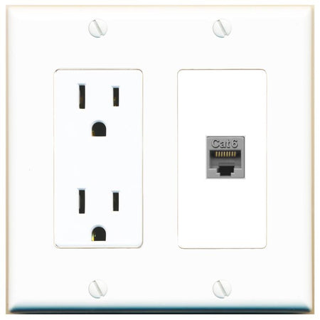 CAT6-GRAY Wall Plate [White]