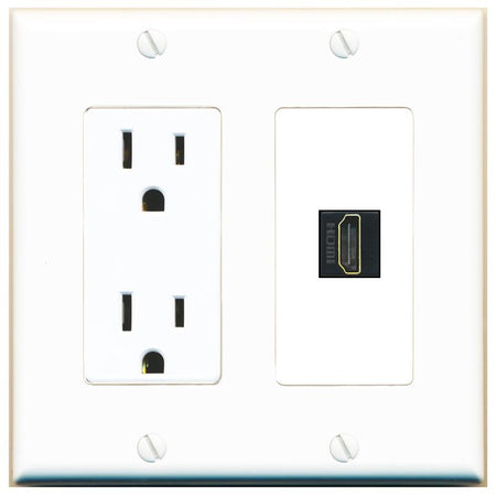 HDMI-BLACK Wall Plate [White]