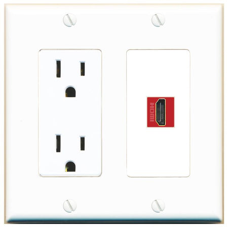 HDMI-RED Wall Plate [White]