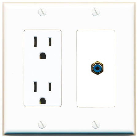 RCA-BLUE Wall Plate [White]