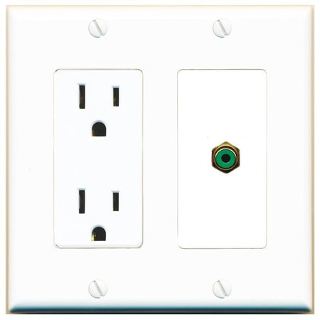 RCA-GREEN Wall Plate [White]