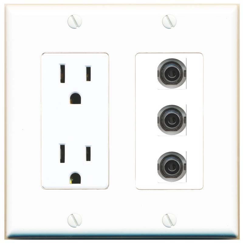 3 3.5mm Wall Plate [White]