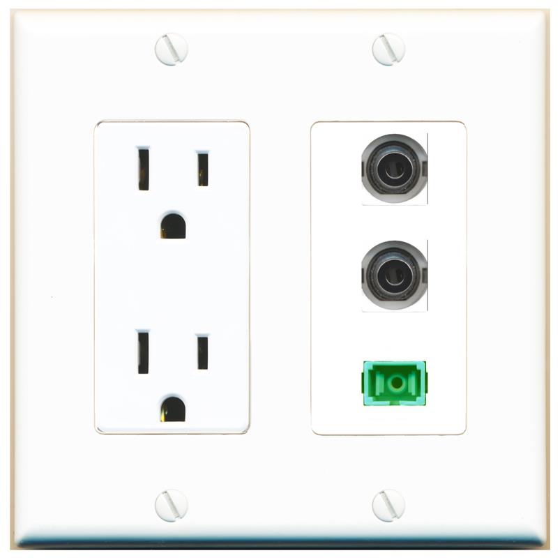 2 3.5mm 1 SC-APC-SX Wall Plate [White]