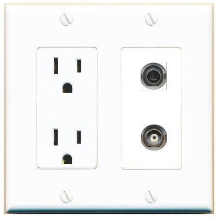 3.5mm BNC Wall Plate [White]