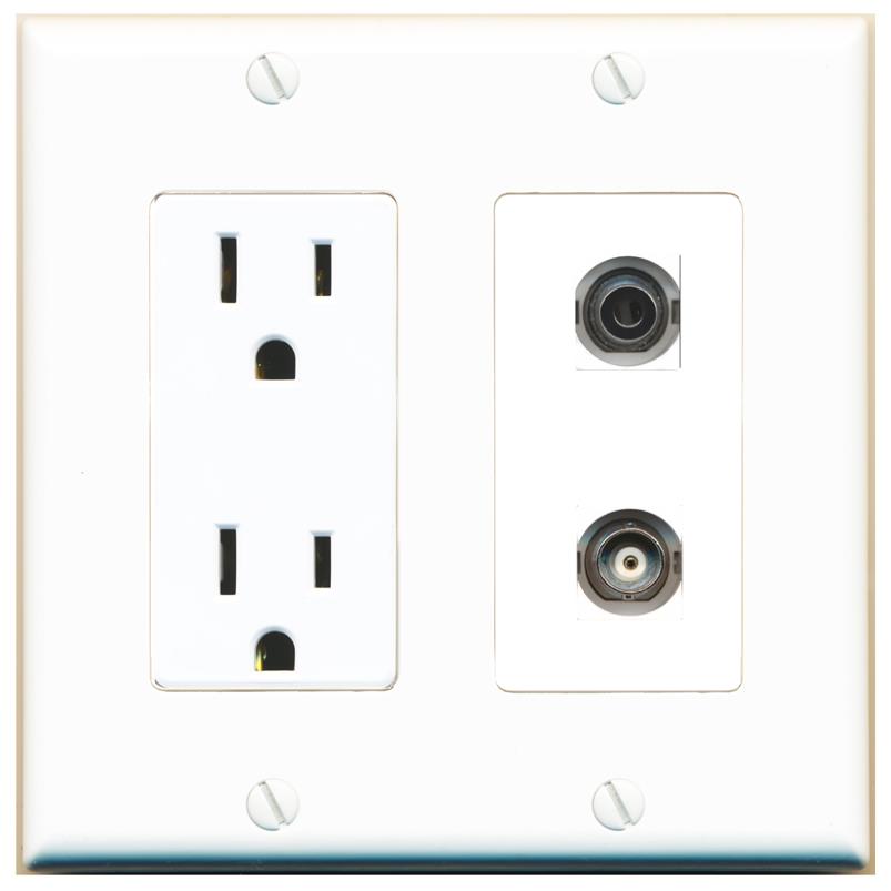 3.5mm BNC Wall Plate [White]