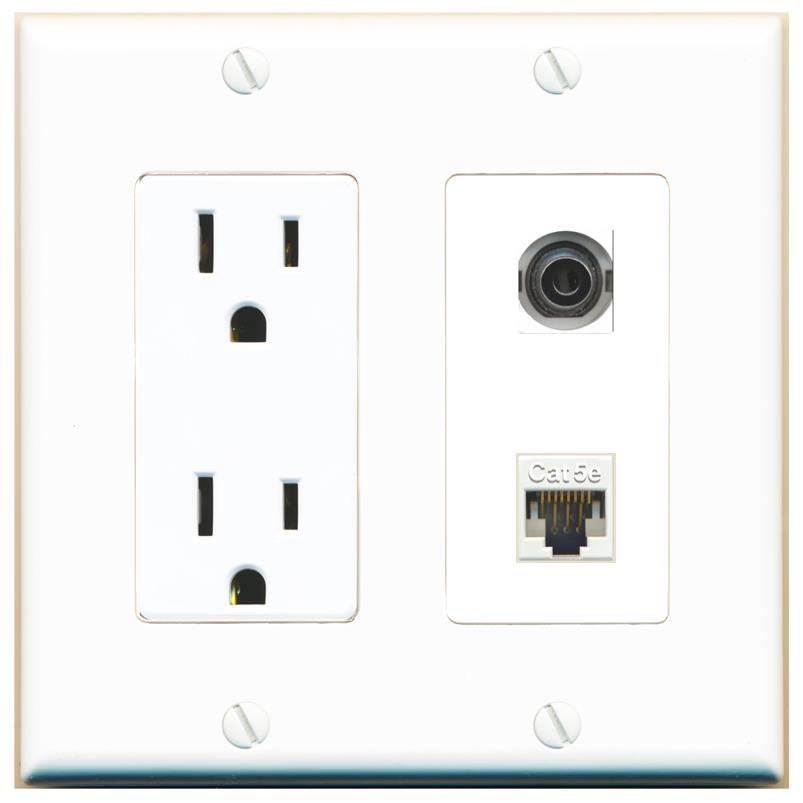 3.5mm CAT5E Wall Plate [White]