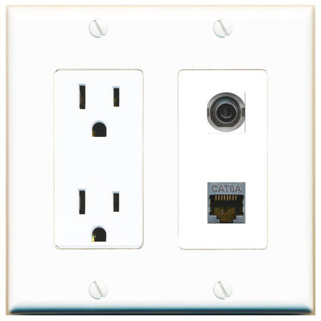 3.5mm CAT6A Wall Plate [White]