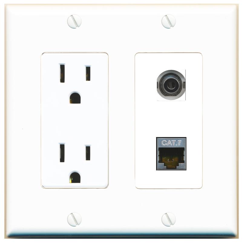 3.5mm CAT7 Wall Plate [White]