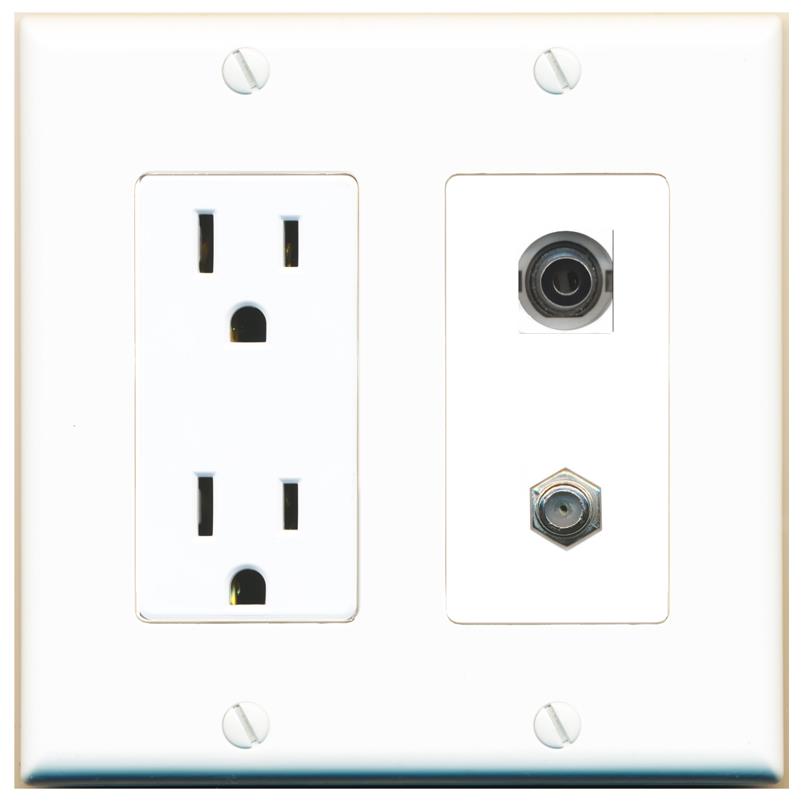 3.5mm COAX Wall Plate [White]