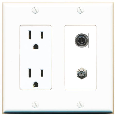 3.5mm COAX Wall Plate [White]