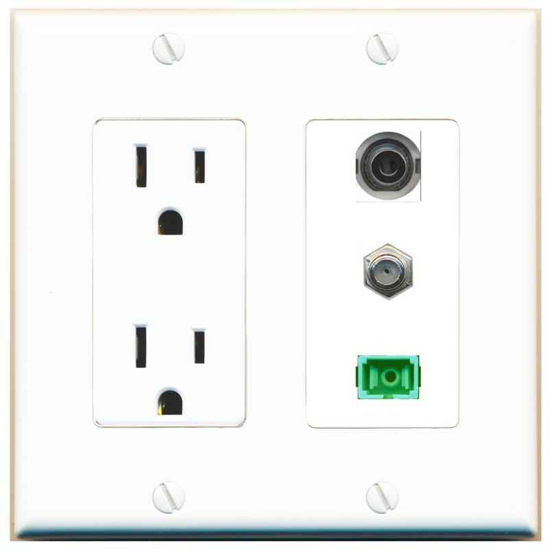 1 3.5mm 1 COAX 1 SC-APC-SX Wall Plate [White]
