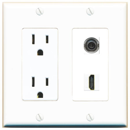 3.5mm HDMI Wall Plate [White]