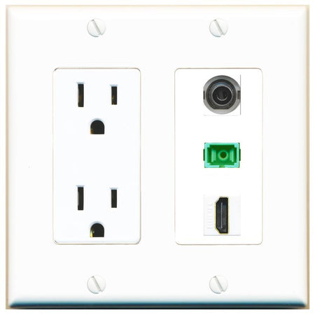 1 3.5mm 1 HDMI 1 SC-APC-SX Wall Plate [White]