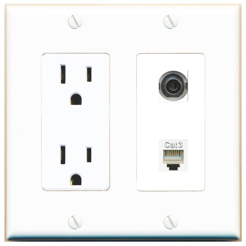 3.5mm PHONE Wall Plate [White]