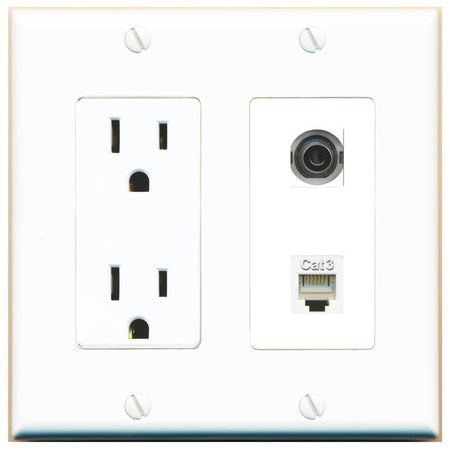 3.5mm PHONE Wall Plate [White]