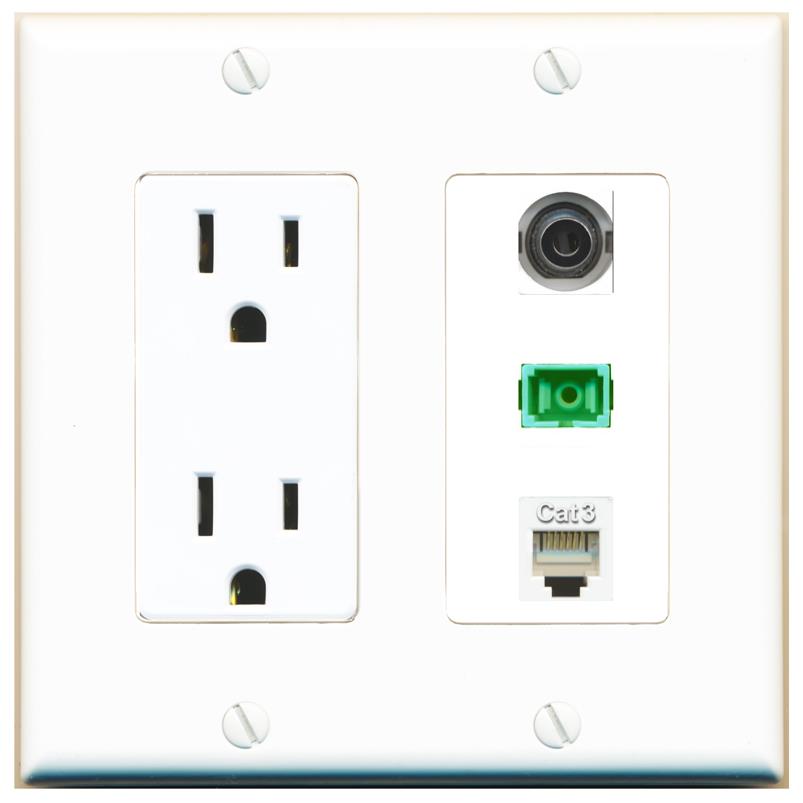 1 3.5mm 1 PHONE 1 SC-APC-SX Wall Plate [White]