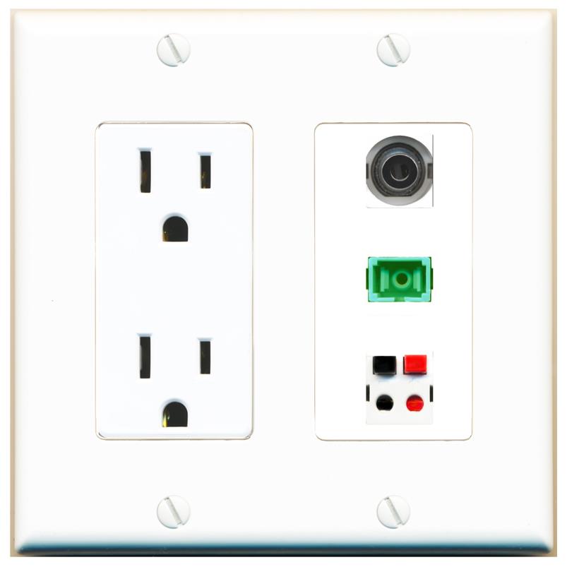 1 3.5mm 1 SC-APC-SX 1 SPEAKER Wall Plate [White]