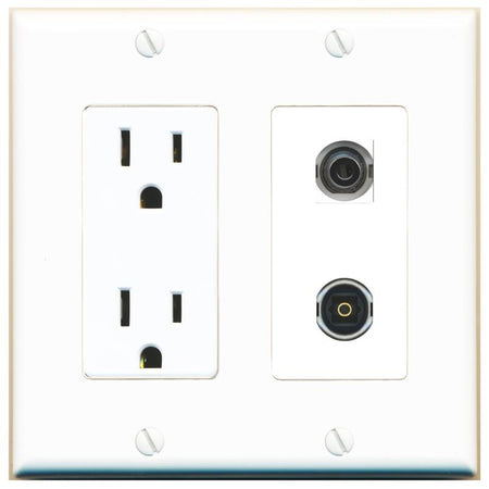 3.5mm TOSLINK Wall Plate [White]
