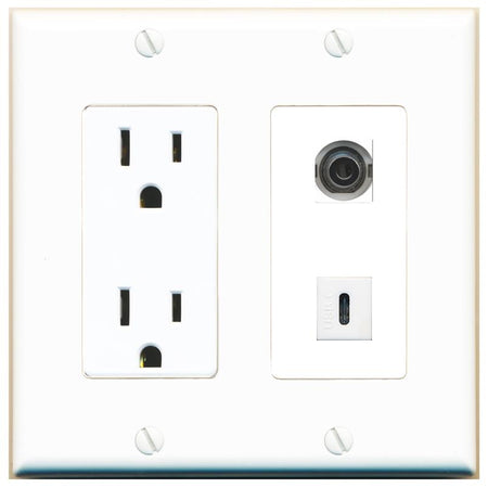 3.5mm USBC Wall Plate [White]