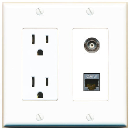 BNC CAT7 Wall Plate [White]