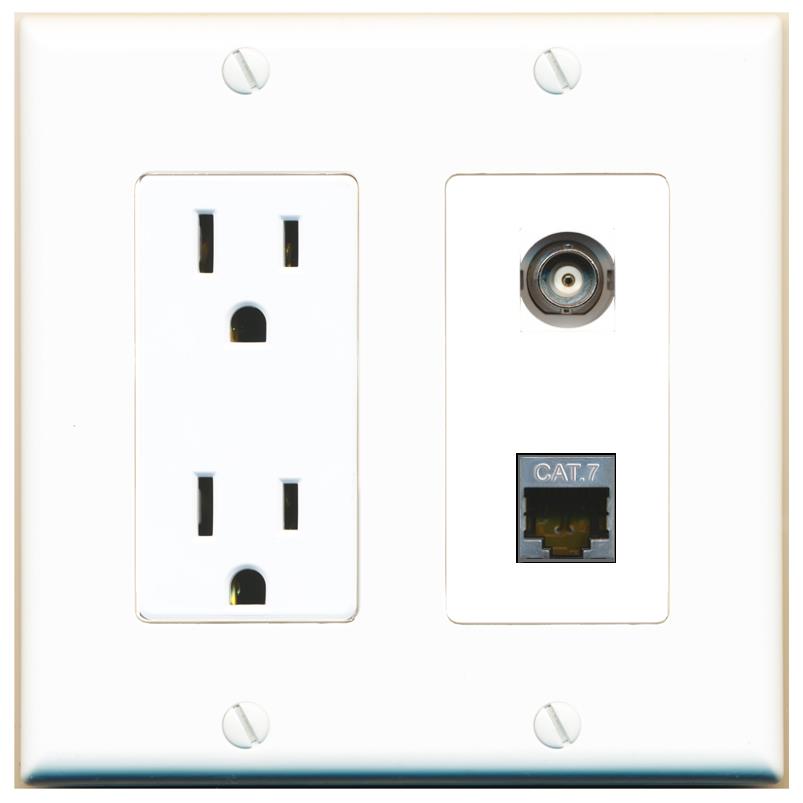 BNC CAT7 Wall Plate [White]
