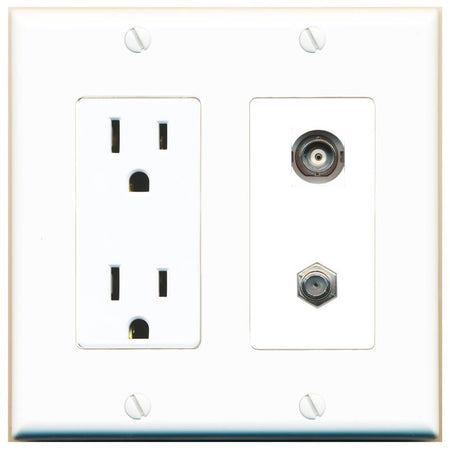 BNC COAX Wall Plate [White]
